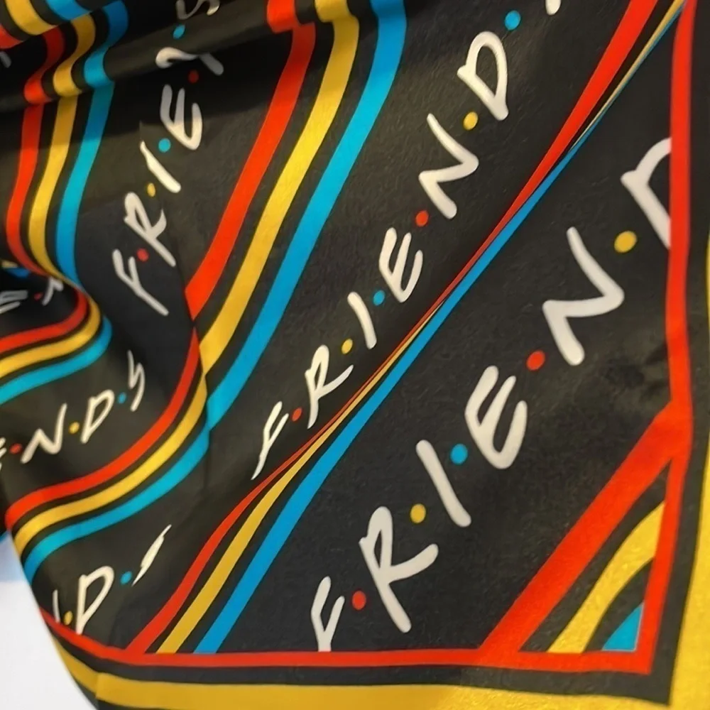 Friends TV Show Large Square Silk Scarf Striped